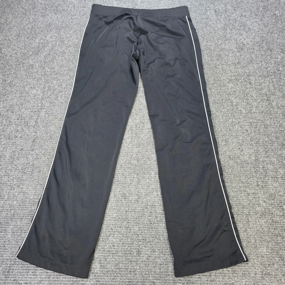 Nike Track Pants Women's Size M Black White Pintuck Piping Logo Activewear